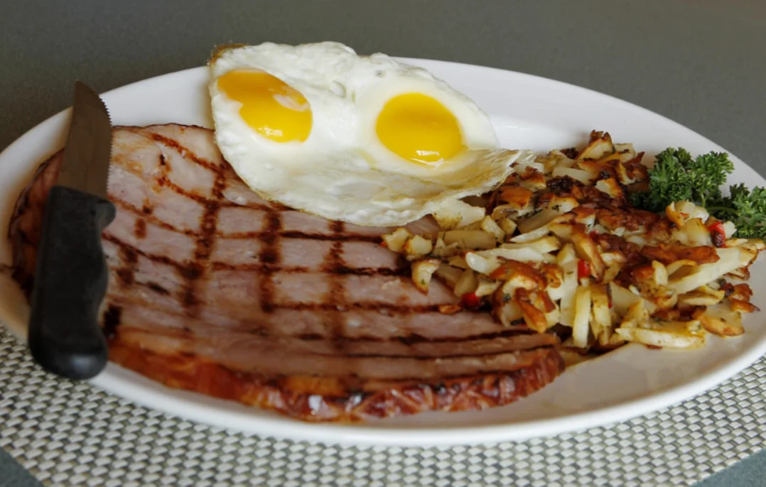 Ham Steak And Eggs