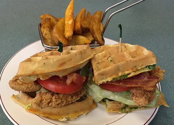 Chicken BLT Green Waffle